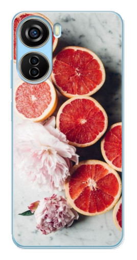 Чехол с печатью "Половинки грейпфрутов" для ZTE V40 Design