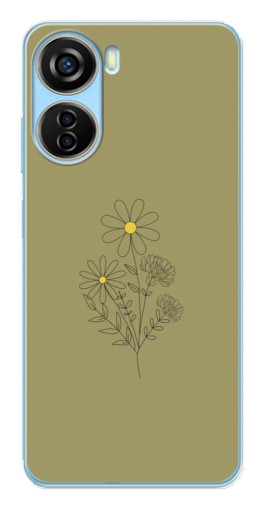 Чехол с принтом "Рисунок ромашка" для ZTE V40 Design