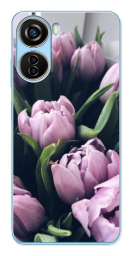 Чехол с картинкой "Сиреневые тюльпаны" для ZTE V40 Design