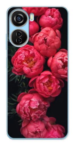 Силиконовый чехол с изображением "Яркие пионы" для ZTE V40 Design