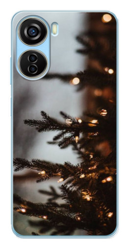 Чехол с принтом "Елка с гирляндой" для ZTE V40 Design