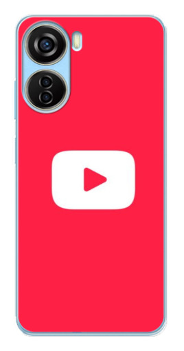 Чехол с принтом "YouTube Кнопка" для ZTE V40 Design