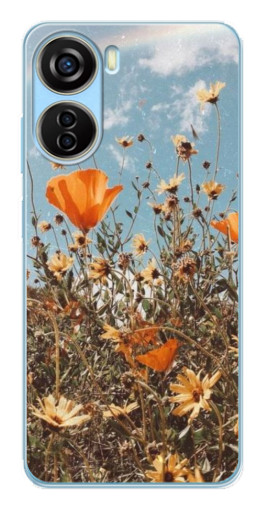 Чехол с картинкой "Желтые цветы" для ZTE V40 Design