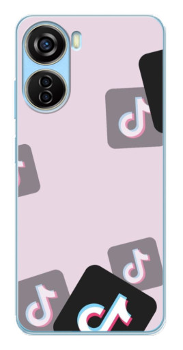 Чехол с картинкой "Значки ТикоТока" для ZTE V40 Design