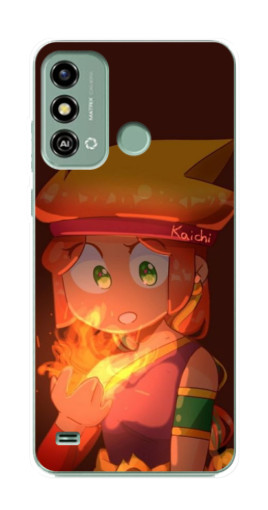 Чехол с картинкой "Amber с огнем" для ZTE Blade A53