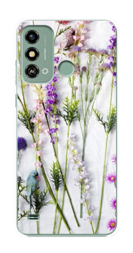 Чехол с печатью "Фон полевых цветов" для ZTE Blade A53