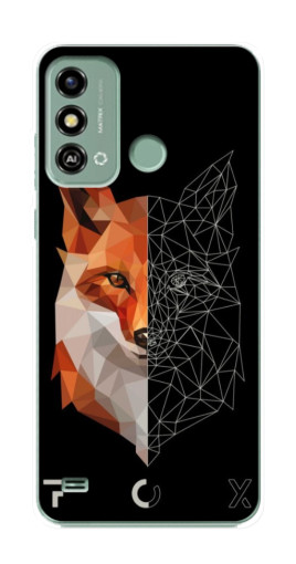 Силиконовый чехол с изображением "Fox" для ZTE Blade A53