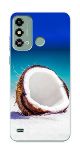 Чехол с картинкой "Кокос на пляже" для ZTE Blade A53