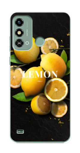 Чехол с печатью "Лимон на черном" для ZTE Blade A53