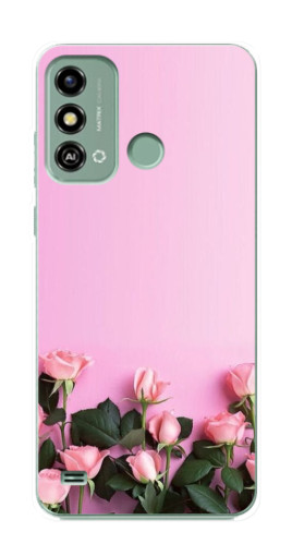 Силиконовый чехол с изображением "Нежные розы" для ZTE Blade A53