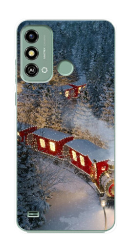 Силиконовый чехол с изображением "Новогодний поезд" для ZTE Blade A53