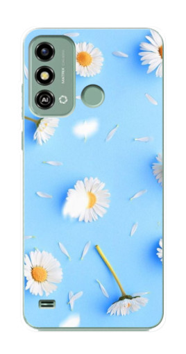 Силиконовый чехол с изображением "Ромашковый фон" для ZTE Blade A53