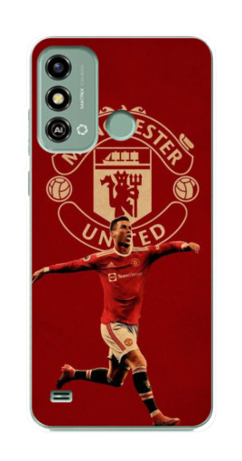 Силиконовый чехол с изображением "Ronaldo в МЮ" для ZTE Blade A53