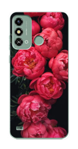 Чехол с картинкой "Яркие пионы" для ZTE Blade A53