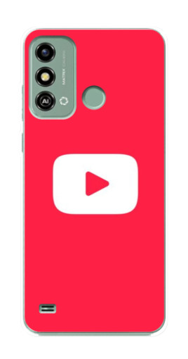Силиконовый чехол с изображением "YouTube Кнопка" для ZTE Blade A53