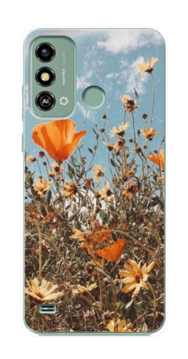 Чехол с принтом "Желтые цветы" для ZTE Blade A53