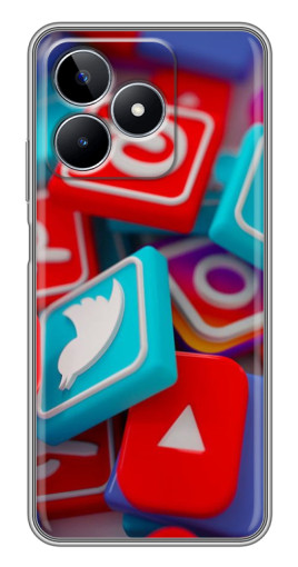 Силиконовый чехол с изображением "3Д эффект" для Realme C53
