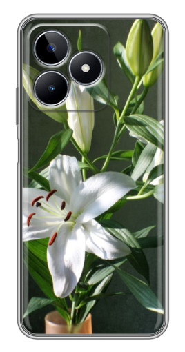 Чехол с картинкой "Белые лилии" для Realme C53