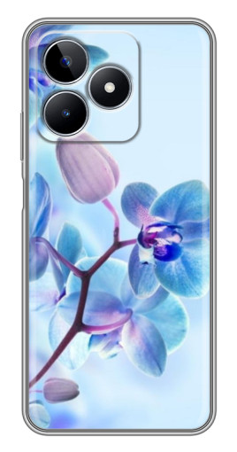 Чехол с печатью "Голубые орхидеи" для Realme C53