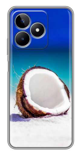 Чехол с картинкой "Кокос на пляже" для Realme C53