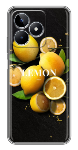 Чехол с принтом "Лимон на черном" для Realme C53