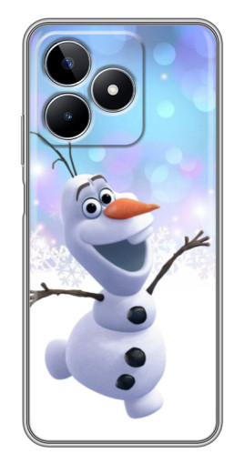 Силиконовый чехол с изображением "Снеговик Олаф" для Realme C53