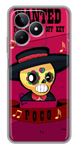 Силиконовый чехол с изображением "WANTED POCO" для Realme C53