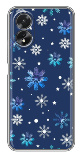 Чехол с картинкой "Фон с снежинками" для Oppo A38