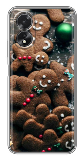 Силиконовый чехол с изображением "Новогодние человечки" для Oppo A38