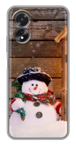 Чехол с печатью "Рождественский снеговик" для Oppo A38
