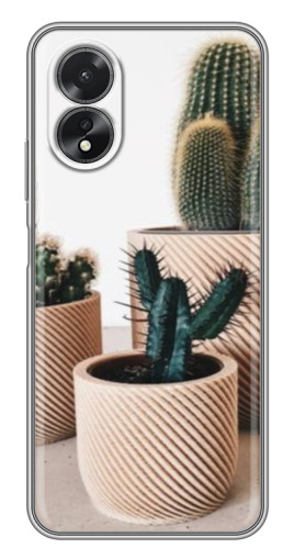Силиконовый чехол с изображением "стильные кактусы" для Oppo A38