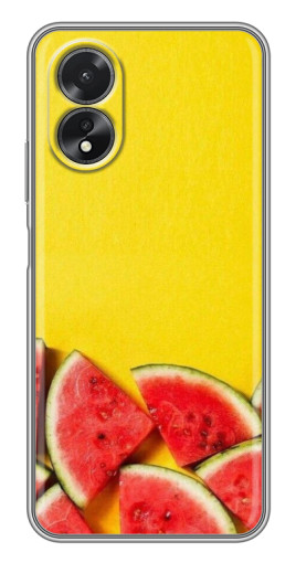 Силиконовый чехол с изображением "Арбузики на желтом" для Oppo A18