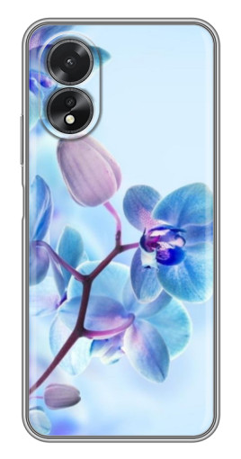 Силиконовый чехол с изображением "Голубые орхидеи" для Oppo A18