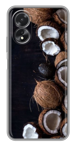 Чехол с картинкой "Кокосы на черном" для Oppo A18