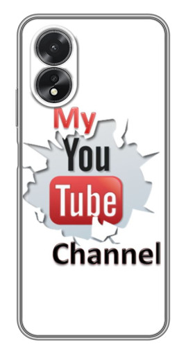 Чехол с печатью "My YouTube" для Oppo A18