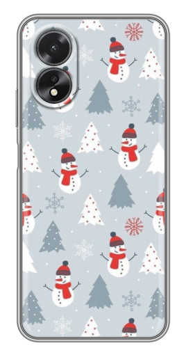 Чехол с принтом "Новогодний фон" для Oppo A18