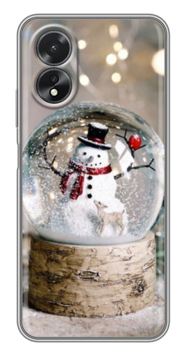Чехол с принтом "Снеговик в шаре" для Oppo A18