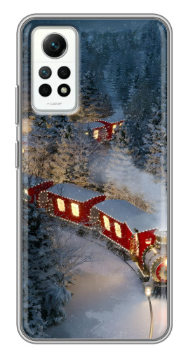 Силиконовый чехол с изображением "Новогодний поезд" для Xiaomi Redmi Note 12 Pro (4g)
