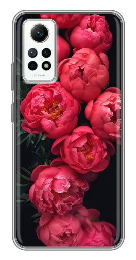 Силиконовый чехол с изображением "Яркие пионы" для Xiaomi Redmi Note 12 Pro (4g)