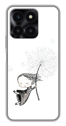 Чехол с картинкой "Девочка с одуванчиком" для Huawei Honor X6a
