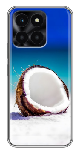 Чехол с картинкой "Кокос на пляже" для Huawei Honor X6a