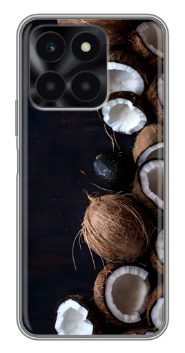 Силиконовый чехол с изображением "Кокосы на черном" для Huawei Honor X6a