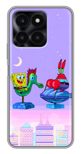 Чехол с картинкой "Крабс и Спанч Боб" для Huawei Honor X6a