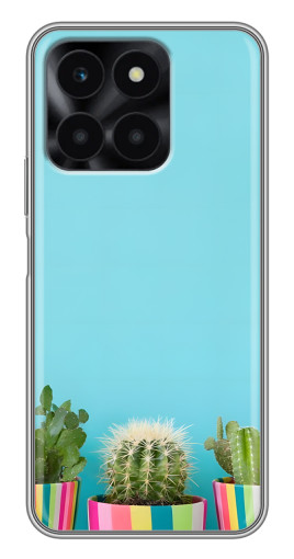 Чехол с картинкой "Маленькие кактусы" для Huawei Honor X6a