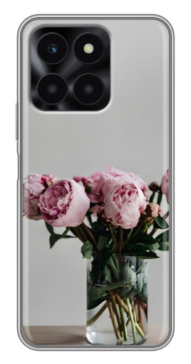 Чехол с картинкой "Пионы в вазе" для Huawei Honor X6a