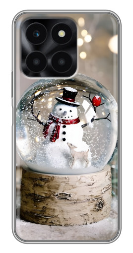 Чехол с картинкой "Снеговик в шаре" для Huawei Honor X6a