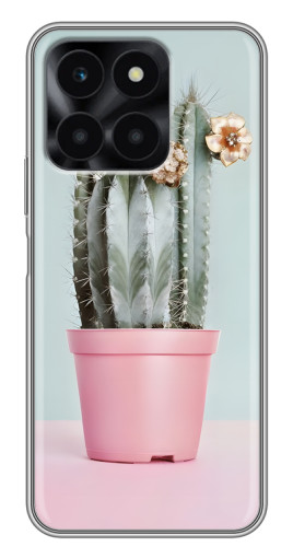 Чехол с картинкой "Цветущий кактус" для Huawei Honor X6a
