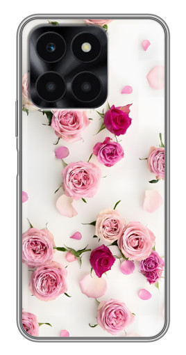 Чехол с картинкой "Яркие розы" для Huawei Honor X6a