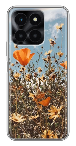 Чехол с картинкой "Желтые цветы" для Huawei Honor X6a