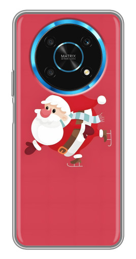 Силиконовый чехол с изображением "Дед Мороз на коньках" для Huawei Honor Magic 5 Lite 5G